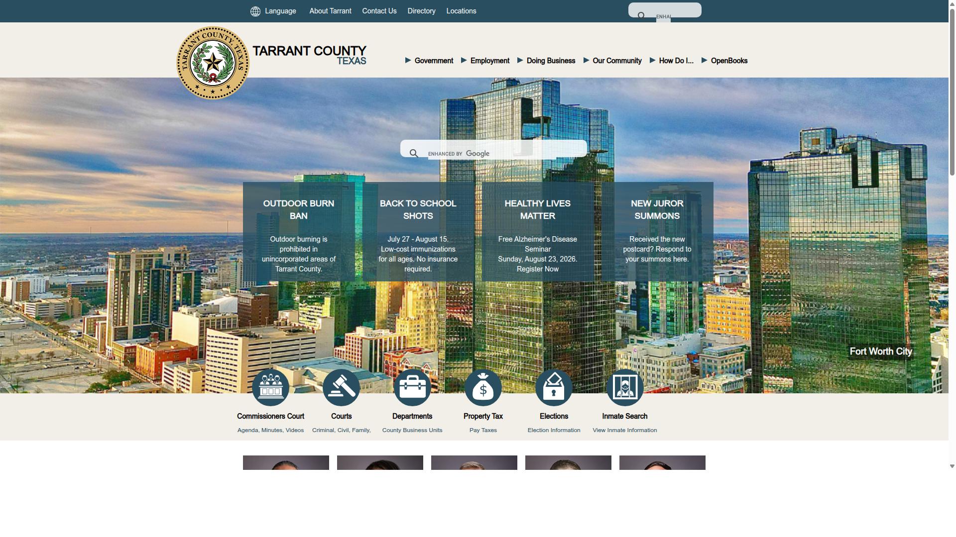 Texas for Handling Tarrant County Court Cases website